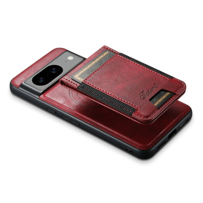 For Google Pixel 8 Suteni H17 Oil Eax Leather Detachable Wallet Phone Case(Red) by Suteni