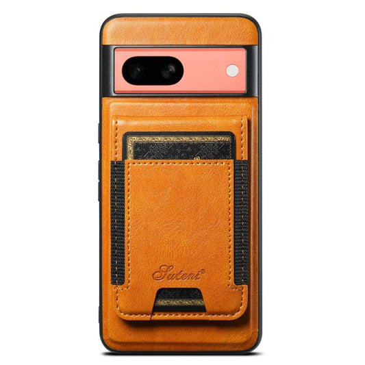 For Google Pixel 7a Suteni H17 Oil Eax Leather Detachable Wallet Phone Case(Khaki) by Suteni