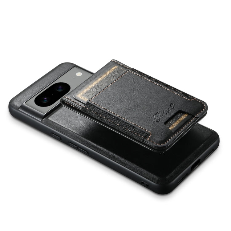 For Google Pixel 7 Suteni H17 Oil Eax Leather Detachable Wallet Phone Case(Black) by Suteni