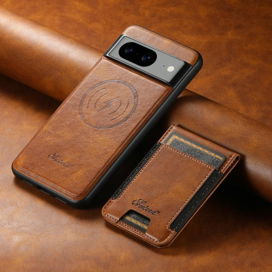 For Google Pixel 7 Suteni H17 Oil Eax Leather Detachable Wallet Phone Case(Brown) by Suteni