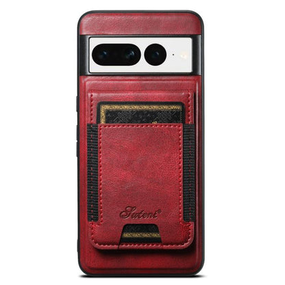 For Google Pixel 7 Suteni H17 Oil Eax Leather Detachable Wallet Phone Case(Red) by Suteni