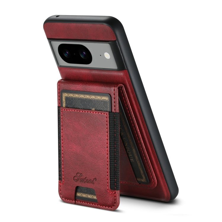 For Google Pixel 7 Suteni H17 Oil Eax Leather Detachable Wallet Phone Case(Red) by Suteni