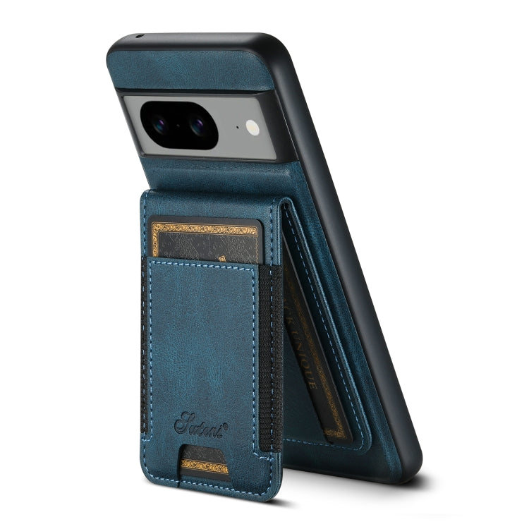 For Google Pixel 7 Suteni H17 Oil Eax Leather Detachable Wallet Phone Case(Blue) by Suteni