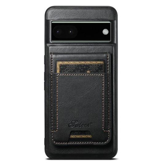 For Google Pixel 6a Suteni H17 Oil Eax Leather Detachable Wallet Phone Case(Black) by Suteni