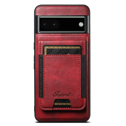 For Google Pixel 6a Suteni H17 Oil Eax Leather Detachable Wallet Phone Case(Red) by Suteni