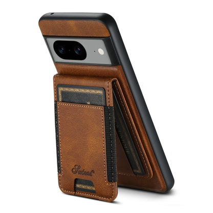 For Google Pixel 6 Pro Suteni H17 Oil Eax Leather Detachable Wallet Phone Case(Brown) by Suteni