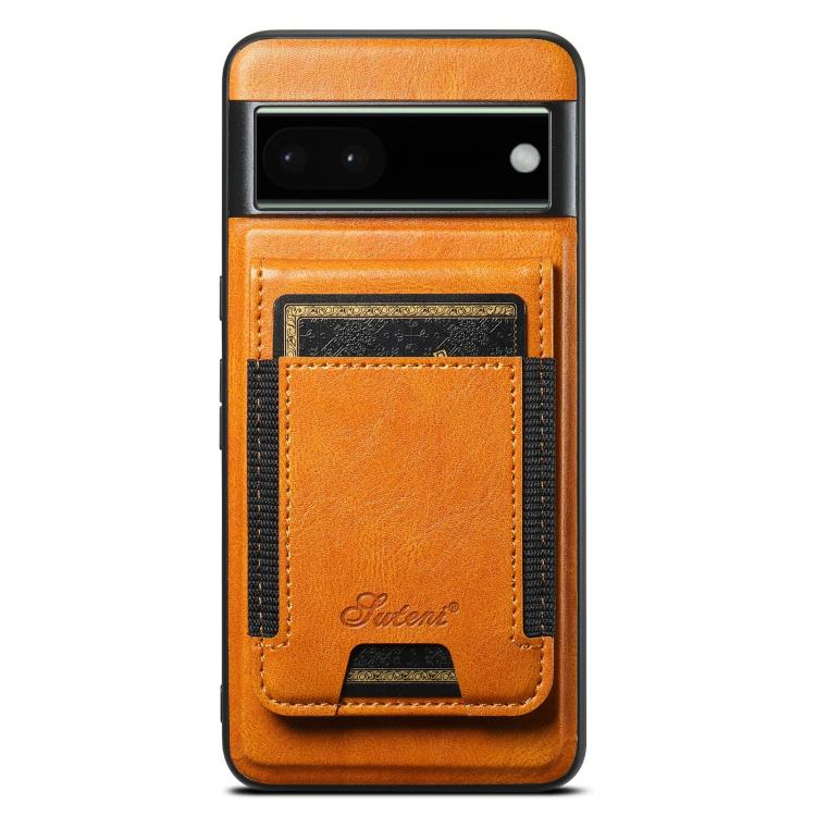 For Google Pixel 6 Pro Suteni H17 Oil Eax Leather Detachable Wallet Phone Case(Khaki) by Suteni