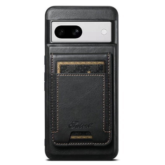 For Google Pixel 8a Suteni H17 Oil Eax Leather Detachable Wallet Phone Case(Black) by Suteni