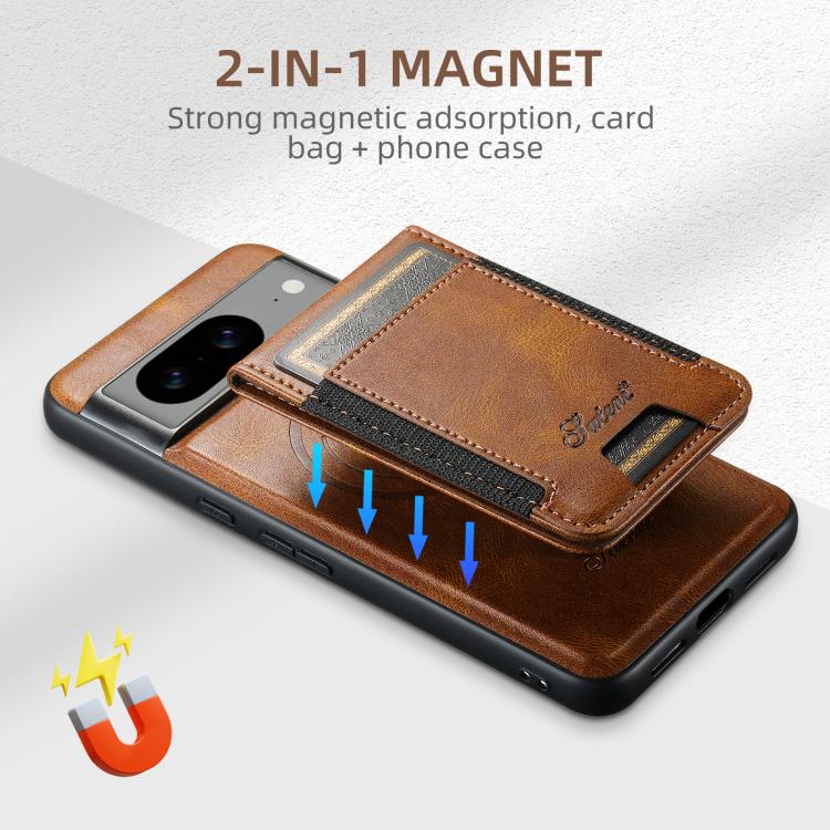 For Google Pixel 10 Suteni H17 Oil Eax Leather Detachable Wallet Phone Case(Brown) - Google Cases by Suteni | Online Shopping UK | buy2fix