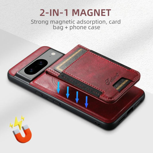 For Google Pixel 10 Suteni H17 Oil Eax Leather Detachable Wallet Phone Case(Red) - Google Cases by Suteni | Online Shopping UK | buy2fix