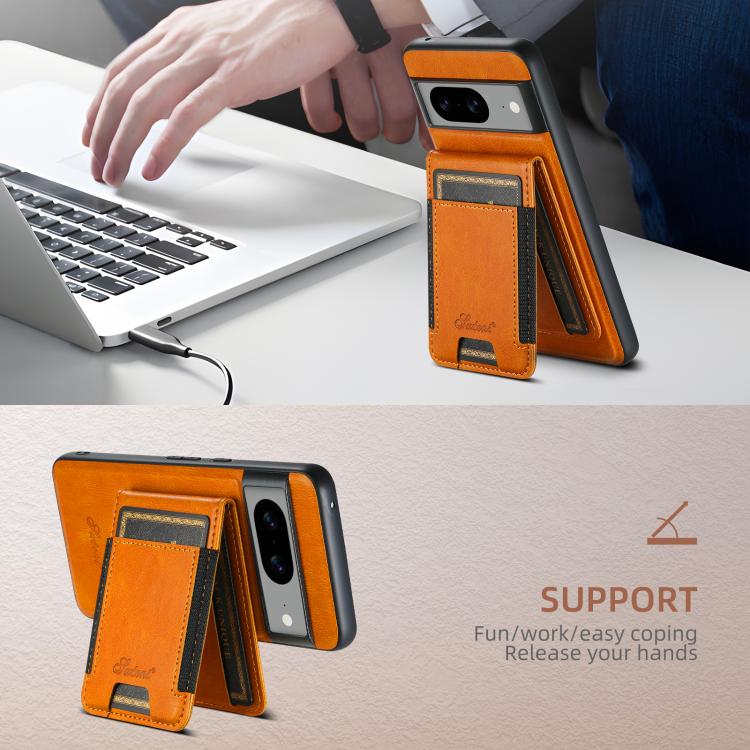 For Google Pixel 10 Suteni H17 Oil Eax Leather Detachable Wallet Phone Case(Khaki) - Google Cases by Suteni | Online Shopping UK | buy2fix