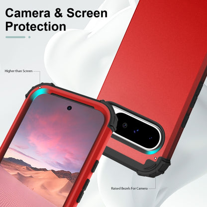 For Google Pixel 9 Pro XL 3 in 1 Silicone Hybrid PC Shockproof Phone Case(Red) - Google Cases by buy2fix | Online Shopping UK | buy2fix