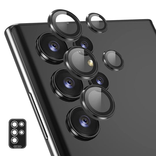 For Samsung Galaxy S24 Ultra 5G ENKAY Hat-Prince 9H Rear Camera Lens Aluminium Alloy Tempered Glass Film(Black)