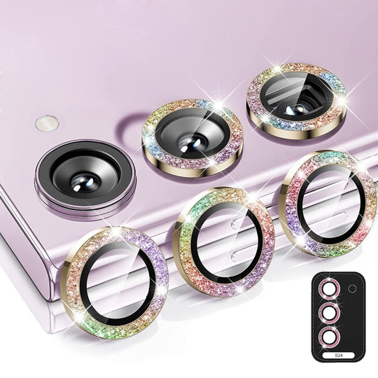 For Samsung Galaxy S24 5G ENKAY Hat-Prince 9H Rear Camera Lens Glitter Aluminium Alloy Tempered Glass Film(Colorful)