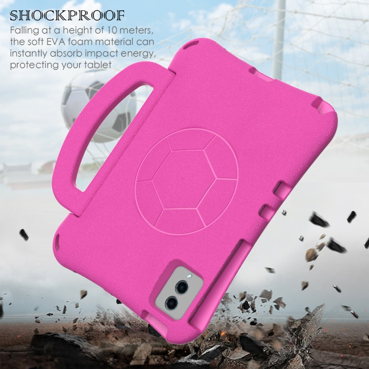 For Samsung Galaxy Tab S8 11 X700N 2022 Handle Football Shaped EVA Shockproof Tablet Case(Rose Red) by buy2fix