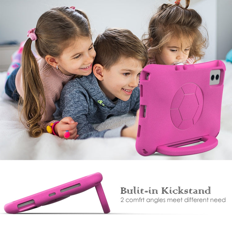 For Samsung Galaxy Tab S8 11 X700N 2022 Handle Football Shaped EVA Shockproof Tablet Case(Rose Red) by buy2fix