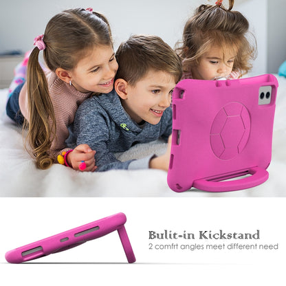 For Samsung Galaxy Tab S8 11 X700N 2022 Handle Football Shaped EVA Shockproof Tablet Case(Rose Red) by buy2fix