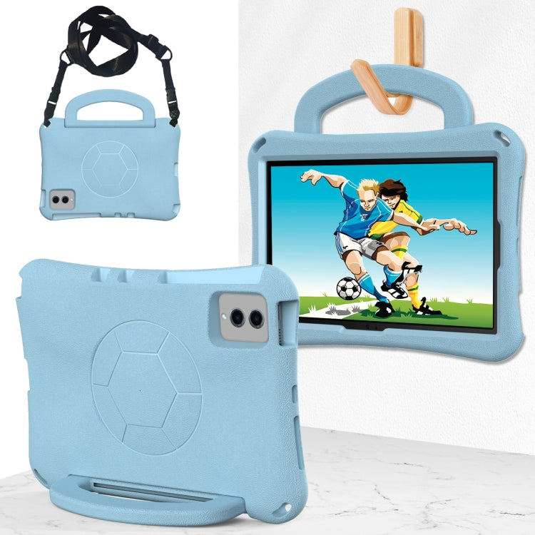 For Samsung Galaxy Tab S8 11 X700N 2022 Handle Football Shaped EVA Shockproof Tablet Case(Light Blue) by buy2fix