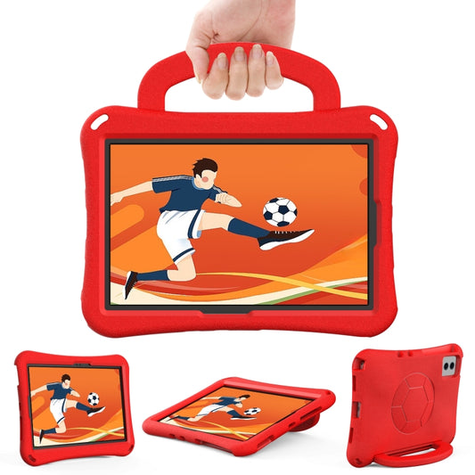 For Samsung Galaxy Tab S9 FE 11 X510 2023 Handle Football Shaped EVA Shockproof Tablet Case(Red) by buy2fix