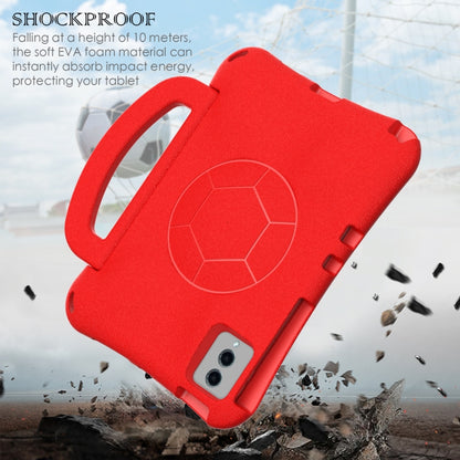 For Samsung Galaxy Tab S9 FE 11 X510 2023 Handle Football Shaped EVA Shockproof Tablet Case(Red) - Galaxy Tab S9 FE by buy2fix | Online Shopping UK | buy2fix