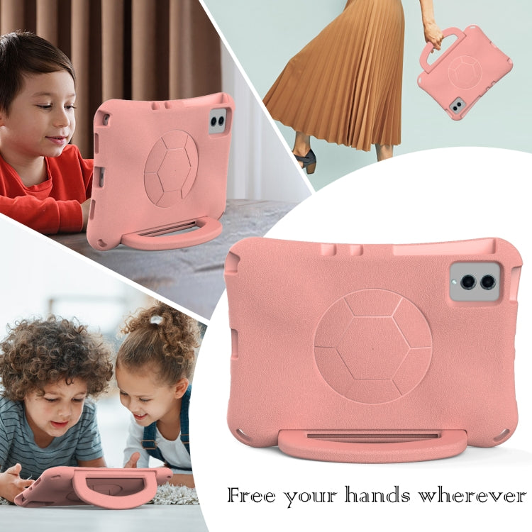 For Samsung Galaxy Tab S9 FE 11 X510 2023 Handle Football Shaped EVA Shockproof Tablet Case(Light Pink) - Galaxy Tab S9 FE by buy2fix | Online Shopping UK | buy2fix