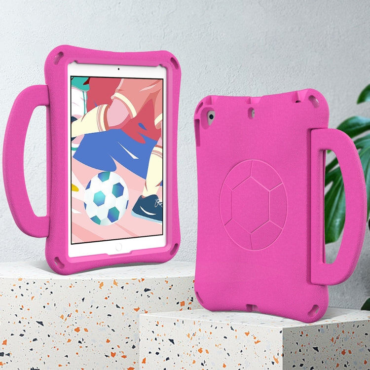 For iPad 9.7 2017/2018 / Air 2 / Air Handle Football Shaped EVA Shockproof Tablet Case(Rose Red) - More iPad Cases by buy2fix | Online Shopping UK | buy2fix