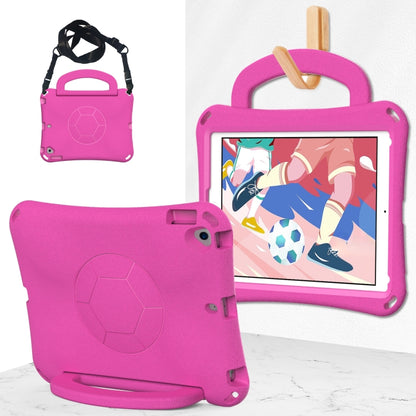 For iPad 9.7 2017/2018 / Air 2 / Air Handle Football Shaped EVA Shockproof Tablet Case(Rose Red) - More iPad Cases by buy2fix | Online Shopping UK | buy2fix