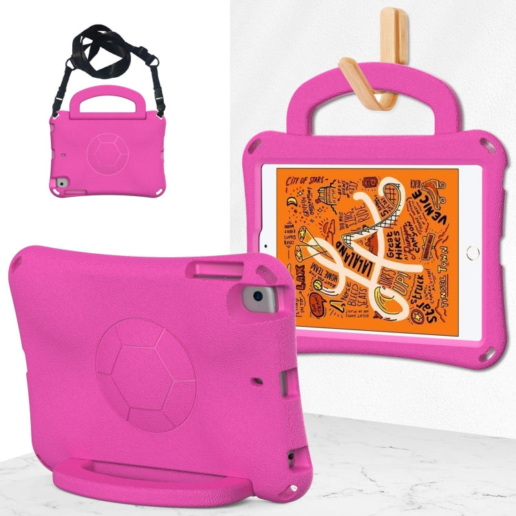 For iPad mini 5 / 4 / 3 /2 / 1 Handle Football Shaped EVA Shockproof Tablet Case(Rose Red) - iPad mini (2019) / mini 5 Cases by buy2fix | Online Shopping UK | buy2fix