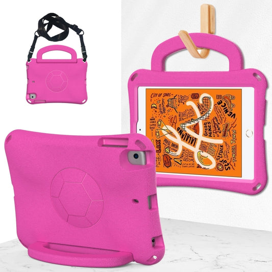 For iPad mini 5 / 4 / 3 /2 / 1 Handle Football Shaped EVA Shockproof Tablet Case(Rose Red) - iPad mini (2019) / mini 5 Cases by buy2fix | Online Shopping UK | buy2fix