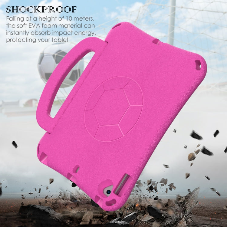 For iPad 10.2 2019/2021/2022 Handle Football Shaped EVA Shockproof Tablet Case(Rose Red) - iPad 10.2 Cases by buy2fix | Online Shopping UK | buy2fix