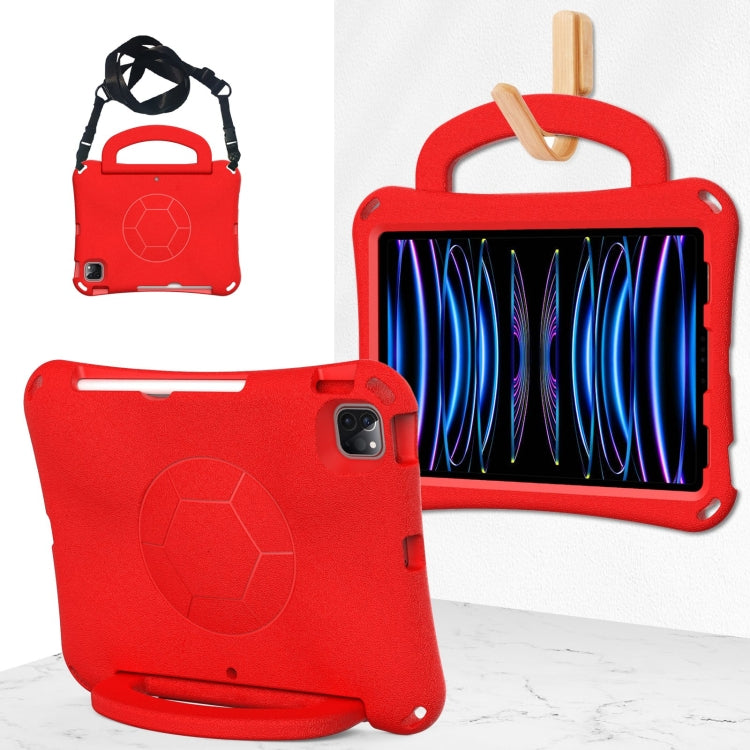 For iPad Pro 11 2018/2020/2021/2022 Handle Football Shaped EVA Shockproof Tablet Case(Red) - More iPad Cases by buy2fix | Online Shopping UK | buy2fix