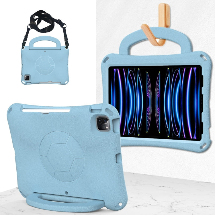 For iPad Pro 11 2018/2020/2021/2022 Handle Football Shaped EVA Shockproof Tablet Case(Light Blue) - More iPad Cases by buy2fix | Online Shopping UK | buy2fix