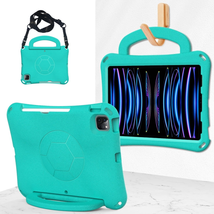 For iPad Pro 11 2018/2020/2021/2022 Handle Football Shaped EVA Shockproof Tablet Case(Mint  Green) - More iPad Cases by buy2fix | Online Shopping UK | buy2fix