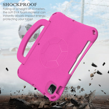 For iPad Air 10.9 2022 / 2020 Handle Football Shaped EVA Shockproof Tablet Case(Rose Red) - More iPad Cases by buy2fix | Online Shopping UK | buy2fix