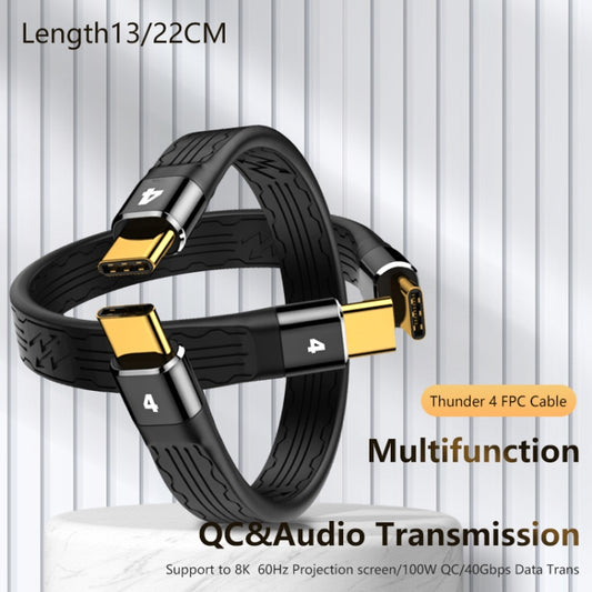 22cm Thunderbolt 4 USB-C / Type-C Male to Male PD 100W Charge FPC Data Cable - USB-C & Type-C Cable by buy2fix | Online Shopping UK | buy2fix