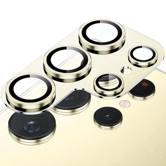 For Samsung Galaxy S24 Ultra 5G ENKAY Hat-Prince AR Aluminium Alloy Tempered Glass Camera Lens Film(Yellow) by ENKAY