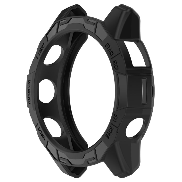 For Garmin Quatix 7 Pro Armored Hollow Half Pack TPU Watch Protective Case(Black) by buy2fix