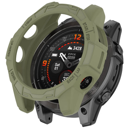 For Garmin Quatix 7 Pro Armored Hollow Half Pack TPU Watch Protective Case(Green) by buy2fix