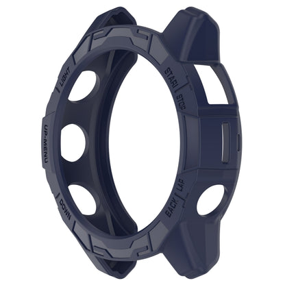 For Garmin Quatix 7 Pro Armored Hollow Half Pack TPU Watch Protective Case(Blue) by buy2fix