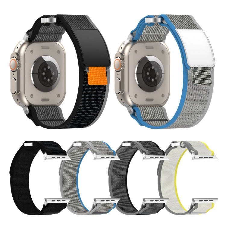 For Apple Watch Ultra 2 49mm Double Hook and Loop Faster Nylon Watch Band(Yellow + Beige) by buy2fix