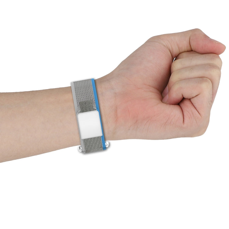 For Apple Watch Ultra 2 49mm Double Hook and Loop Faster Nylon Watch Band(Blue+Grey) by buy2fix
