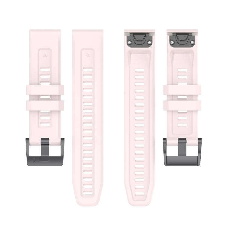 For Garmin Descent G1 / G1 Solar Solid Color Black Buckle Silicone Quick Release Watch Band(Pink) - Watch Bands by buy2fix | Online Shopping UK | buy2fix