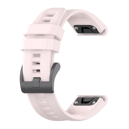 For Garmin Epix Gen2 / Epix Pro Gen2 47mm Solid Color Black Buckle Silicone Quick Release Watch Band(Pink) - Watch Bands by buy2fix | Online Shopping UK | buy2fix