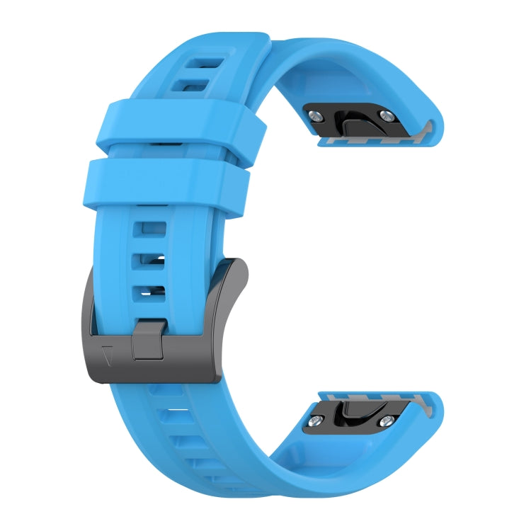 For Garmin Epix Gen2 / Epix Pro Gen2 47mm Solid Color Black Buckle Silicone Quick Release Watch Band(Sky Blue) - Watch Bands by buy2fix | Online Shopping UK | buy2fix
