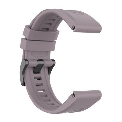 For Garmin Fenix 6 GPS Solid Color Black Buckle Silicone Quick Release Watch Band(Purple) - Watch Bands by buy2fix | Online Shopping UK | buy2fix