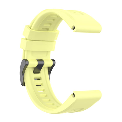 For Garmin MARQ Solid Color Black Buckle Silicone Quick Release Watch Band(Yellow) - Watch Bands by buy2fix | Online Shopping UK | buy2fix