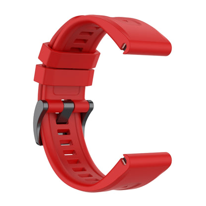 For Garmin Forerunner 965 / 955 / 945 / 935 Solid Color Black Buckle Silicone Quick Release Watch Band(Red) - Watch Bands by buy2fix | Online Shopping UK | buy2fix
