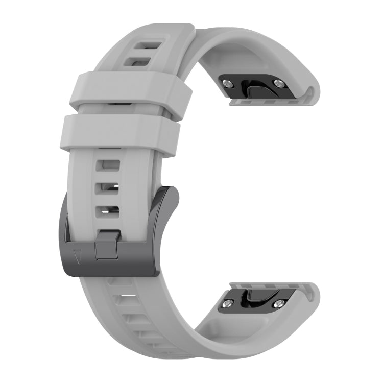 For Garmin Forerunner 965 / 955 / 945 / 935 Solid Color Black Buckle Silicone Quick Release Watch Band(Gray) - Watch Bands by buy2fix | Online Shopping UK | buy2fix