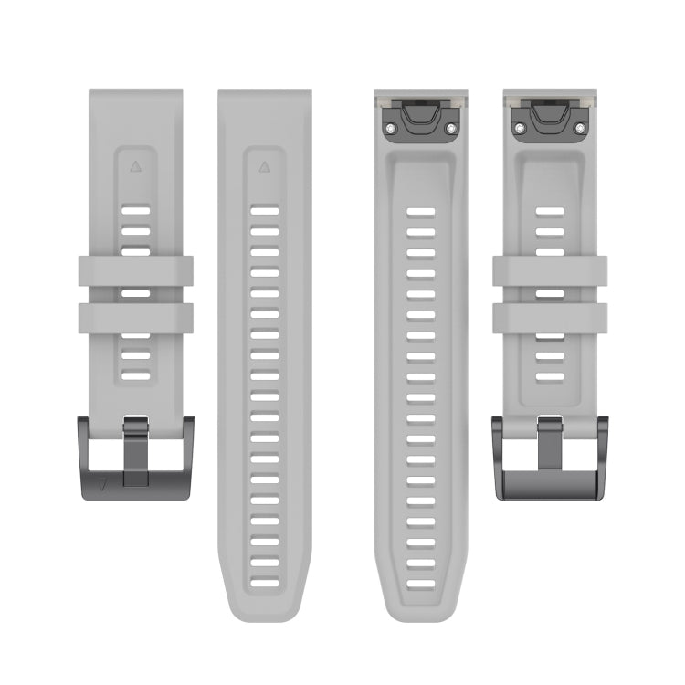 For Garmin Forerunner 965 / 955 / 945 / 935 Solid Color Black Buckle Silicone Quick Release Watch Band(Gray) - Watch Bands by buy2fix | Online Shopping UK | buy2fix