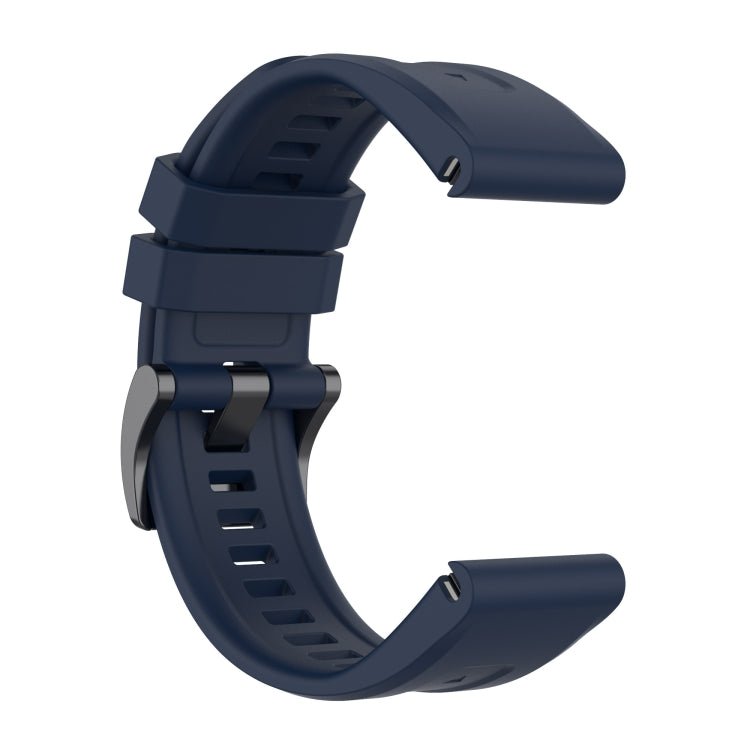 For Garmin Forerunner 965 / 955 / 945 / 935 Solid Color Black Buckle Silicone Quick Release Watch Band(Dark Blue) - Watch Bands by buy2fix | Online Shopping UK | buy2fix